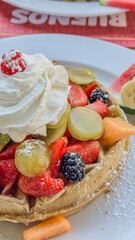 waffle con fruta