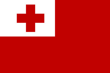 Obraz premium Tonga vector flag in official colors and 3:2 aspect ratio.