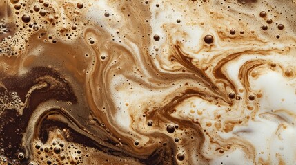Coffee foam texture close up wallpaper background