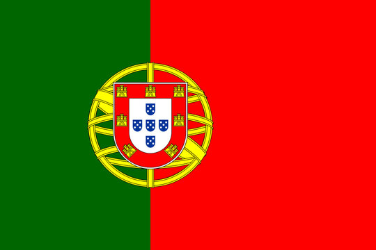 Portugal vector flag in official colors and 3:2 aspect ratio.