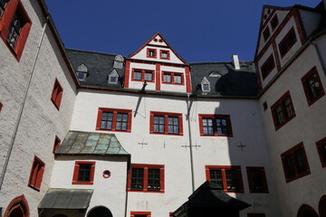 Burghof Burg Rochsburg in Sachsen