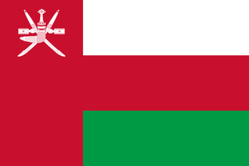 Oman vector flag in official colors and 3:2 aspect ratio.