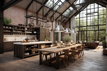 High Ceilings and Industrial Style - Kitchen Inspirations for a Spacious Feel