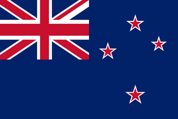 New Zealand vector flag in official colors and 3:2 aspect ratio.