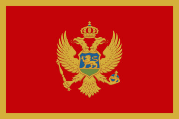 Montenegro vector flag in official colors and 3:2 aspect ratio. © pyty