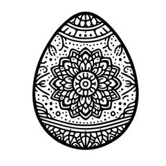 Easter egg coloring page with intricate patterns
