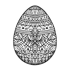 Easter egg coloring page with intricate patterns