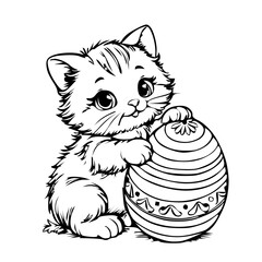 Bunny with eggs Easter coloring page
