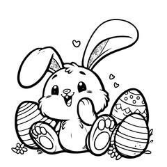 Easter bunny coloring page for holiday