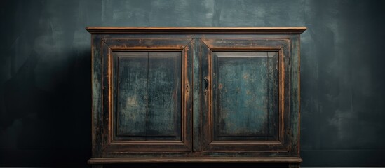 An old, vintage wooden cabinet is positioned next to a wall in a room. The cabinet is crafted with intricate details and exudes a classic charm in the space.
