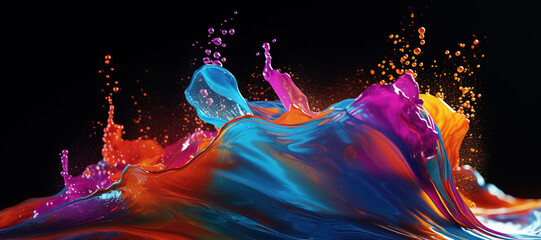 colorful watercolor ink splashes, paint 125