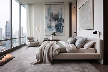 Artful Luxe: Curated Penthouse Bedroom Decor and Artwork