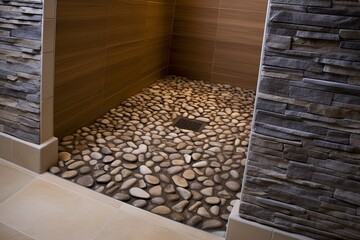 Stone Pebble Shower Floor: Luxurious Spa-Like Bathroom Concepts with Nature Feel
