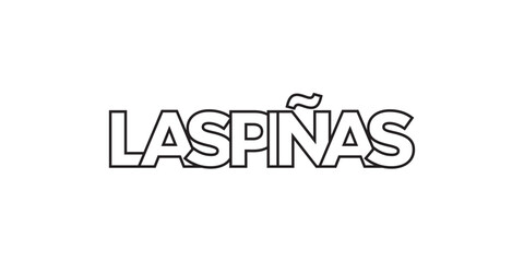 Las Pinas in the Philippines emblem. The design features a geometric style, vector illustration with bold typography in a modern font. The graphic slogan lettering.