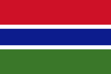 Gambia vector flag in official colors and 3:2 aspect ratio.
