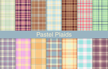 Pastel plaid bundles, textile design, checkered fabric pattern for shirt, dress, suit, wrapping paper print, invitation and gift card. - 755222779