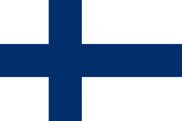Finland vector flag in official colors and 3:2 aspect ratio.