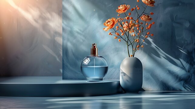 3D Render Luxury perfume product display no labels advertising product design AI Image Generative