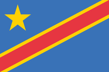 Democratic Republic of the Congo vector flag in official colors and 3:2 aspect ratio.
