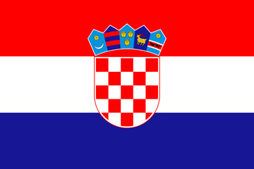 Croatia vector flag in official colors and 3:2 aspect ratio. © pyty