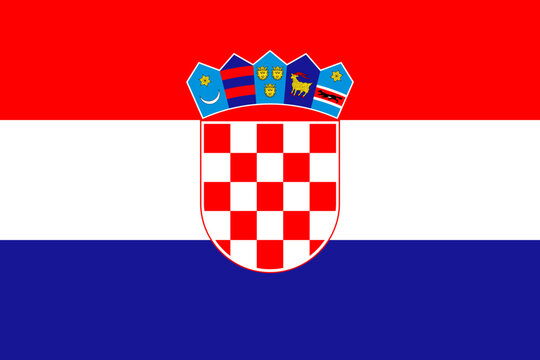Croatia vector flag in official colors and 3:2 aspect ratio.