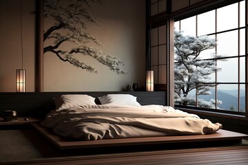 Silk Bedding Bliss: Minimalist Japanese Bedroom Decor for a Luxurious Feel