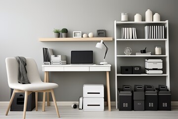 Minimalist Monochrome Home Office: Striking Concepts for a Clutter-Free Workspace