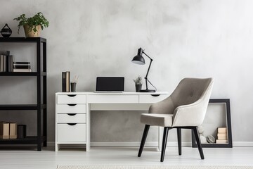 Minimalist Monochrome Home Office Concepts: Sleek Design, Clutter-Free Space