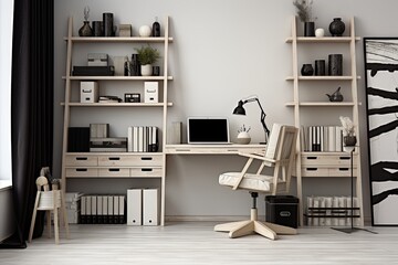 Monochromatic Minimalism: Sleek Home Office Concepts
