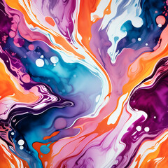 Fototapeta premium Closeup of abstract watercolor paint background texture with liquid fluid marbled paper texture banner texture. Generative AI (생성형 AI)