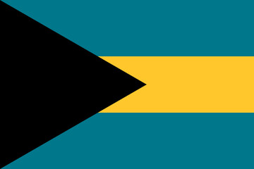 Bahamas vector flag in official colors and 3:2 aspect ratio.