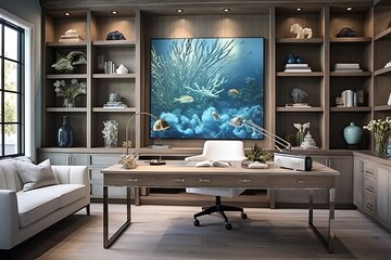 Coastal Charm: Modern Marine Life Decor Ideas for Your Unique Office Touch