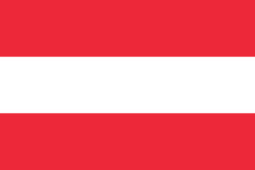 Austria vector flag in official colors and 3:2 aspect ratio. - obrazy, fototapety, plakaty