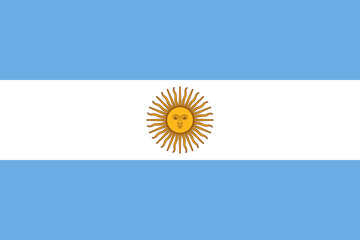 Argentina vector flag in official colors and 3:2 aspect ratio.