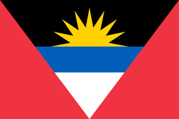 Antigua and Barbuda vector flag in official colors and 3:2 aspect ratio.