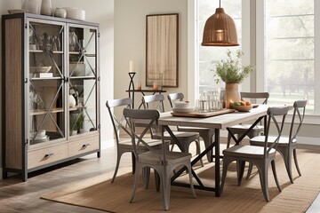 Galvanized Modern Farmhouse Dining Room Inspirations: A Metal Accent Paradise