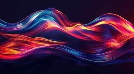 A vibrant wallpaper featuring a neon-colored wave with a luminous glow, symbolizing the dynamic flow of data transfer. The electrifying hues against a dark background create a futuristic and energetic