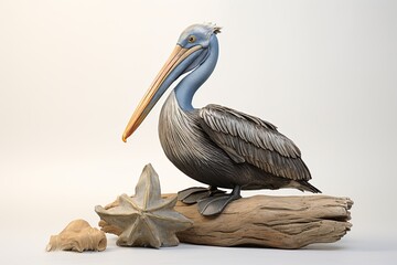 Nautical Themed Study Room Decor: Stunning Pelican Statue - Coastal Bird Elegance