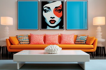 Funky Artwork Delight: Pop Art Inspired Eclectic Living Room Designs