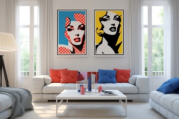 Pop Art Paradise: Playful Design, Geometric Shapes & Portraits in Living Room Concepts
