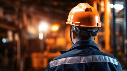 Heavy hard working engineer factory worker portrait wallpaper background