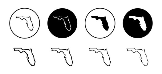 Florida map icon vector set collection for web