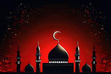 Ramadan Kareem art greetings  mosque ai generated