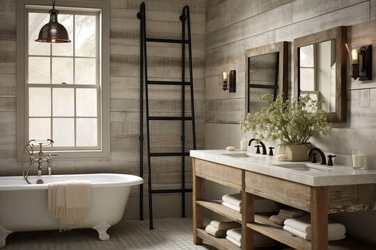 Rustic Farmhouse Bathroom Designs with Stunning Mirrors and Charming Farmhouse Details