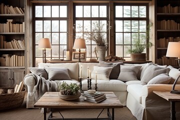 Farmhouse Chic Vibes: Rustic Living Room with Vintage Touches