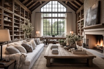 Rustic Farmhouse Living Room Ideas: Large Tables & Cozy Vibes