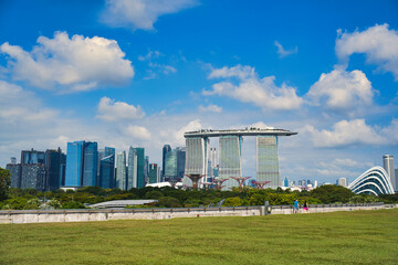 マリーナバラージから眺めるマリーナベイ サンズ　シンガポール　Marina Bay Sands Singapore