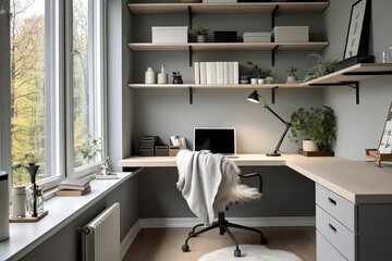 Soothing Scandi-Minimalist Home Office Ideas: Tranquil Color Scheme Inspirations