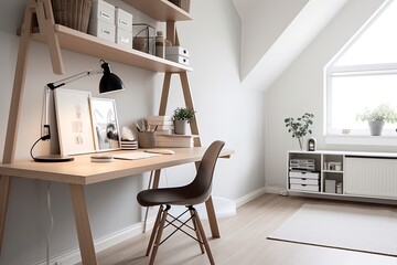 White and Wood Scandi-Minimalist Home Office Ideas for a Zen Workspace