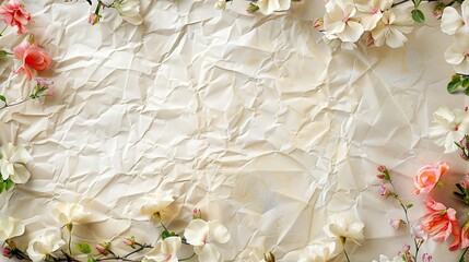 Obraz na płótnie Canvas Paper flowers frame banner wallpaper background